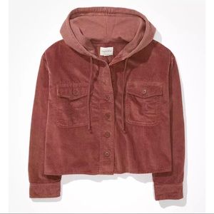 COPY - American Eagle • Crop Corduroy Hooded Shirt Jacket